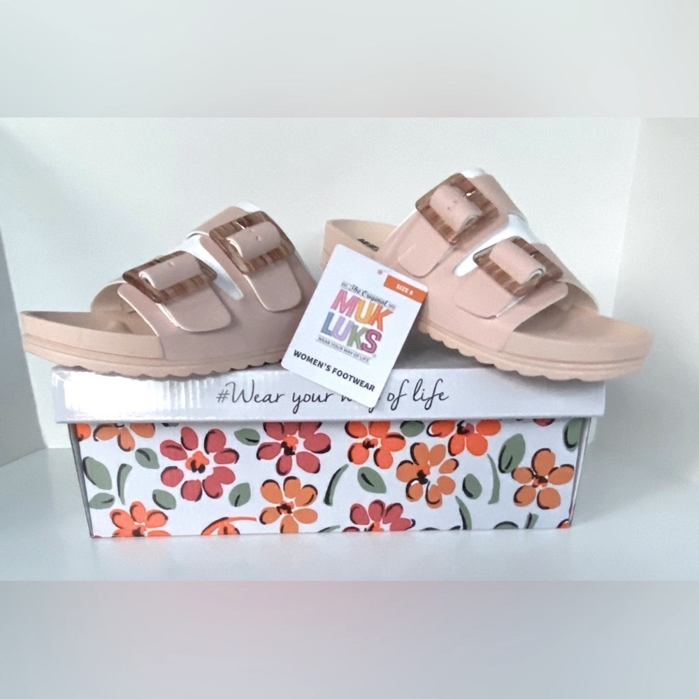 Muk Luks Grand Cayman Slip-On Sandals, Slip-On Shoes, Slides, Blush Sz 8 🎉HP🎉 - Picture 15 of 16